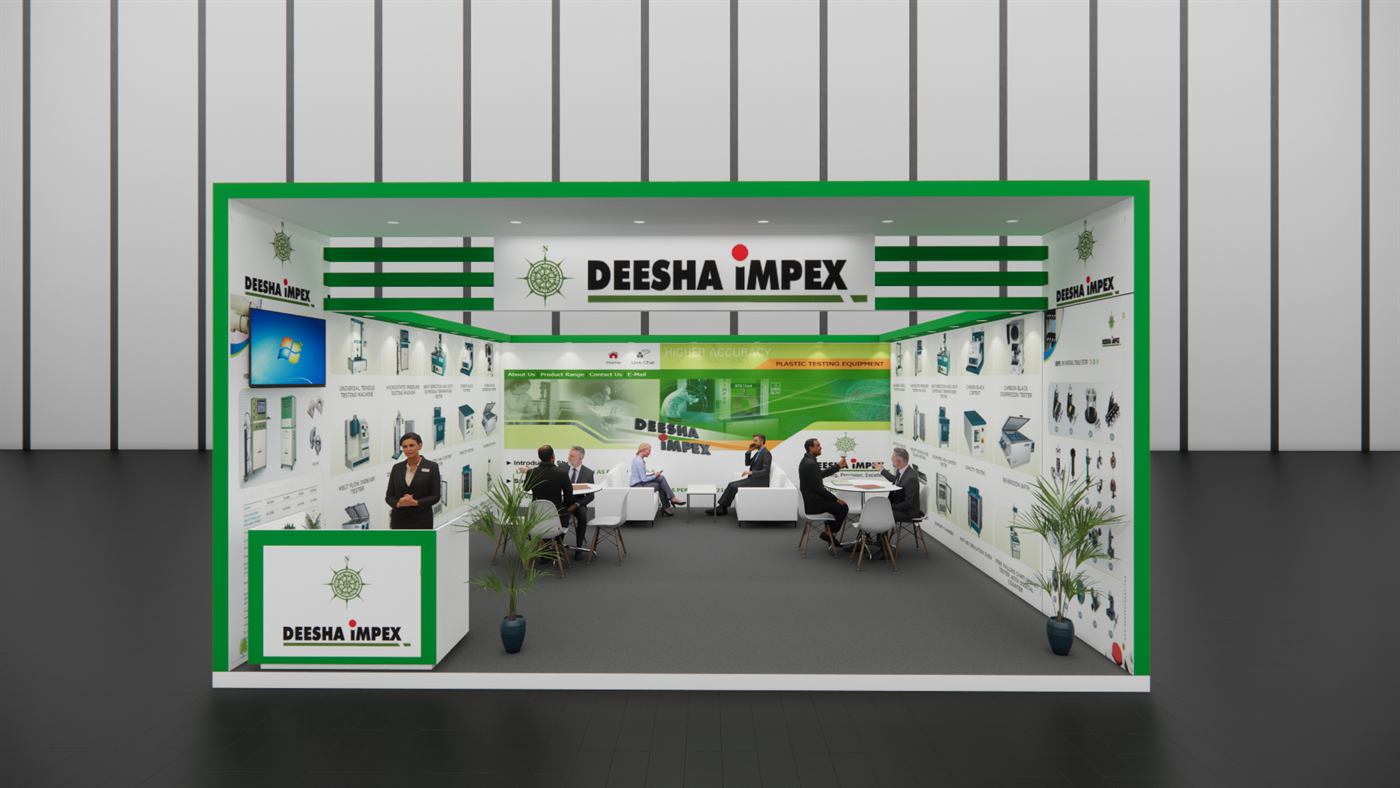 Reception-led product bay, exhibition stall design